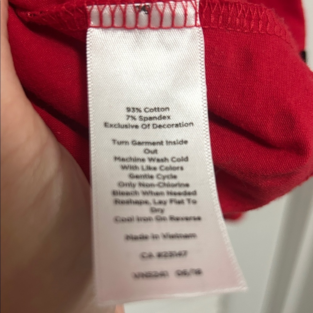 Talbots Red and Black Velvet Polka Dot Long Sleeve Top - Picture 5 of 5